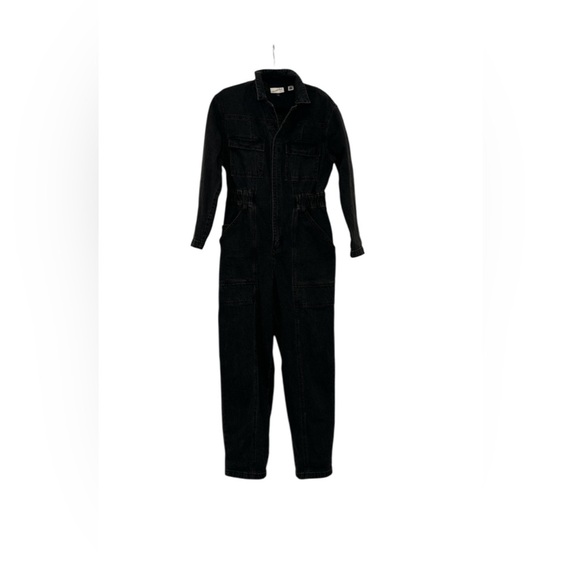 Women’s Universal Thread Black Denim Jumpsuit, size 8 - Picture 3 of 5